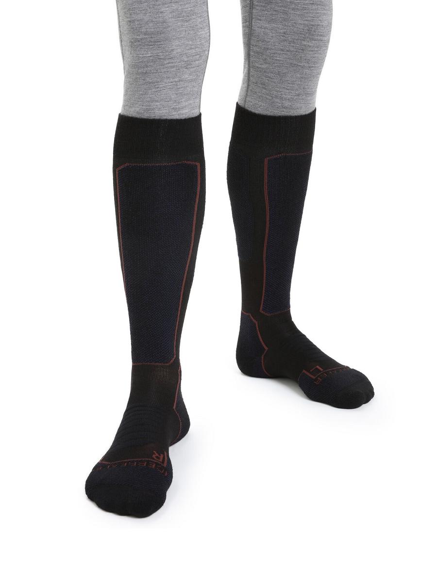 Black / Royal Navy Men\'s Icebreaker Merino Ski+ Medium Over the Calf Socks | USA 1028WNBY